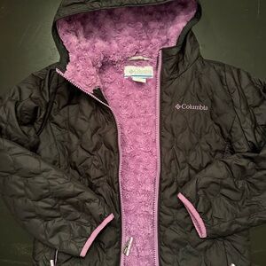 Columbia Kids Black Jacket with Purple Lining